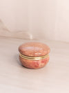 Vintage Pink Alabaster Stone Small Hinge Lid Jar