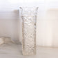 Vintage McKee Glass Innovation Clear Floral & Cane Square Vase