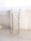 Vintage McKee Glass Innovation Clear Floral & Cane Square Vase