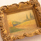 Vintage Medium Aged Landscape Painting with Ornate Frame