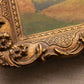 Vintage Medium Aged Landscape Painting with Ornate Frame