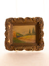 Vintage Medium Aged Landscape Painting with Ornate Frame