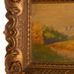 Vintage Medium Aged Landscape Painting with Ornate Frame