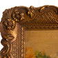 Vintage Medium Aged Landscape Painting with Ornate Frame