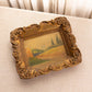 Vintage Medium Aged Landscape Painting with Ornate Frame