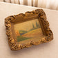 Vintage Medium Aged Landscape Painting with Ornate Frame