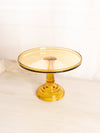 Vintage Medium Amber Glass Pedestal Cake Stand