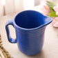 Vintage Medium Blue Ceramic Ribbed Pitcher