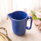 Vintage Medium Blue Ceramic Ribbed Pitcher