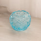 Vintage Medium Blue Glass Cupped Bowl with Fancy Designs
