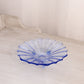 Vintage Medium Blue Glass Dish with 3 Toes