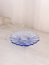 Vintage Medium Blue Glass Dish with 3 Toes