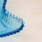 Vintage Medium Blue Glass Starfish Dish with Beaded Rim