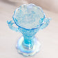 Medium Blue Iridescent Glass Handled Floral Vase