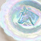 Vintage Medium Blue Iridescent Opalescent Horse Head Plate