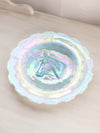 Vintage Medium Blue Iridescent Opalescent Horse Head Plate