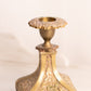 Vintage Medium Brass Candleholder with Floral Designs