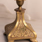 Vintage Medium Brass Candleholder with Floral Designs