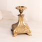 Vintage Medium Brass Candleholder with Floral Designs