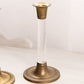 Vintage Medium Brass Candlestick with Clear Lucite Stem