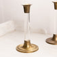Vintage Medium Brass Candlestick with Clear Lucite Stem