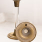 Vintage Medium Brass Candlestick with Clear Lucite Stem