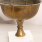 Vintage Medium Brass Compote with Marble Stone Base