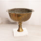 Vintage Medium Brass Compote with Marble Stone Base