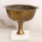Vintage Medium Brass Compote with Marble Stone Base