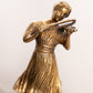 Vintage Medium Brass Figurine of Woman Playing Violin