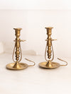 Vintage Medium Brass Gimbal Sailing Ship Hand Held Candlestick