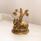 Vintage Medium Brass Lion Under Tree Door Stopper or Bookend