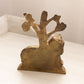 Vintage Medium Brass Lion Under Tree Door Stopper or Bookend