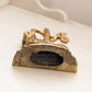 Vintage Medium Brass Lion Under Tree Door Stopper or Bookend