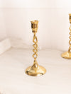 Vintage Medium Brass Open Twist Candlestick