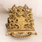 Vintage Medium Brass Ornate 2-Slot Letter Holder with Tray on Front