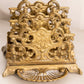 Vintage Medium Brass Ornate 2-Slot Letter Holder with Tray on Front