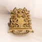 Vintage Medium Brass Ornate 2-Slot Letter Holder with Tray on Front