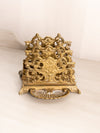 Vintage Medium Brass Ornate 2-Slot Letter Holder with Tray on Front