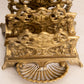 Vintage Medium Brass Ornate 2-Slot Letter Holder with Tray on Front