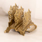 Vintage Medium Brass Ornate 2-Slot Letter Holder with Tray on Front