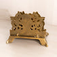 Vintage Medium Brass Ornate 2-Slot Letter Holder with Tray on Front