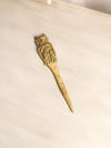 Vintage Medium Brass Owl Letter Opener Desk Accessory