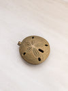 Vintage Medium Brass Sand Dollar Hinged Lidded Ashtray