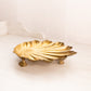 Vintage Medium Brass Shell Dish with 3 Feet