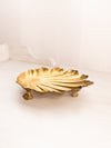 Vintage Medium Brass Shell Dish with 3 Feet