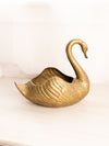 Vintage Medium Brass Swan Planter (Made in Italy)