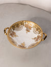 Vintage Medium Ceramic Nippon Gold Detail Floral Handled Bowl