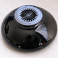 Vintage Medium Circular Black Glass Bowl with Cupped Edge