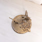 Vintage Medium Circular Brass Bird & Floral Sundial